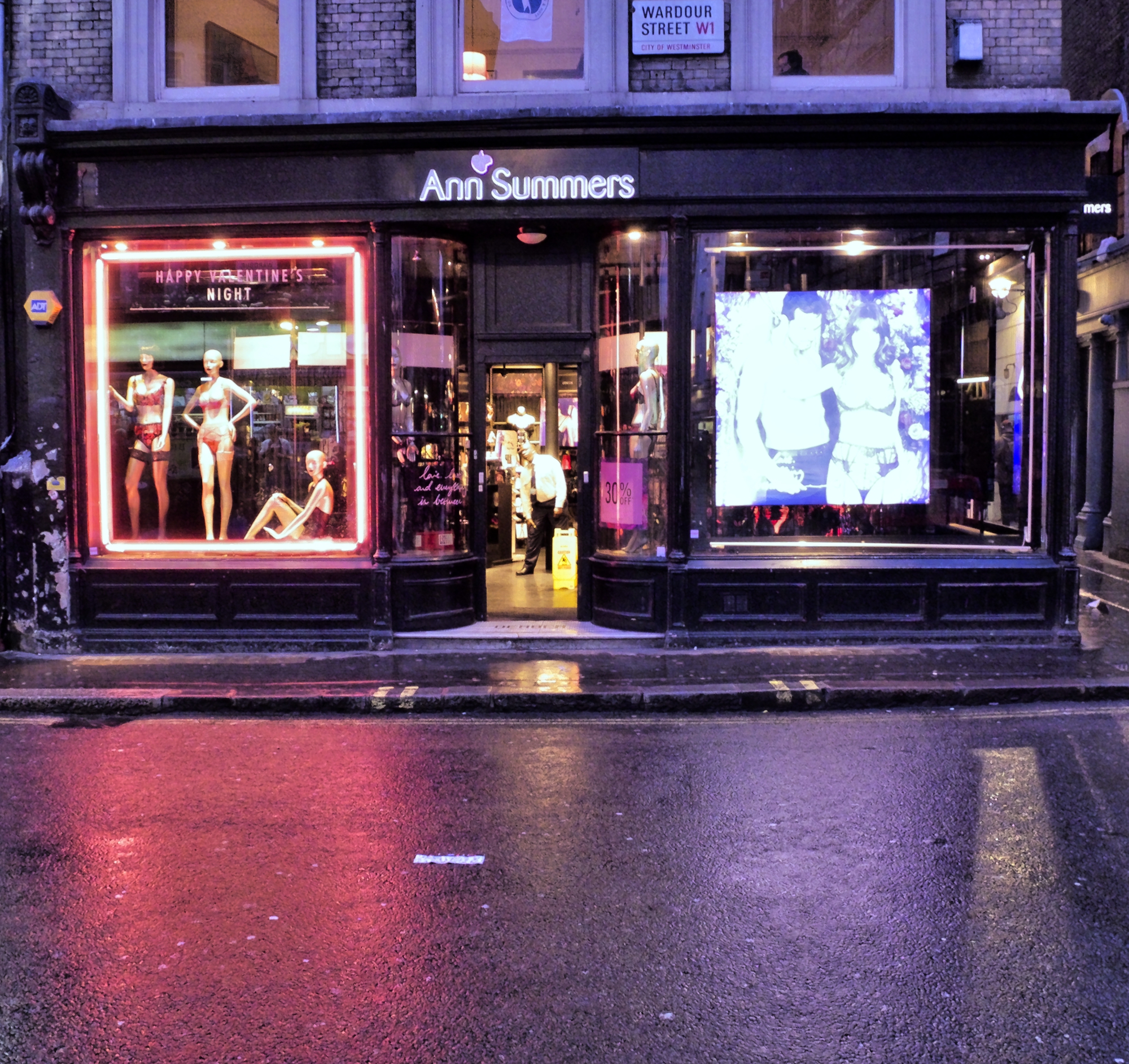 Ann Summers shopfront on Wardour Street in Soho, photographed in 2017